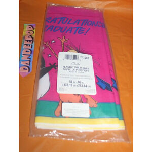 American Greetings Opus N Bill Congratulations Graduate Tablecover 54 x 96" 1992